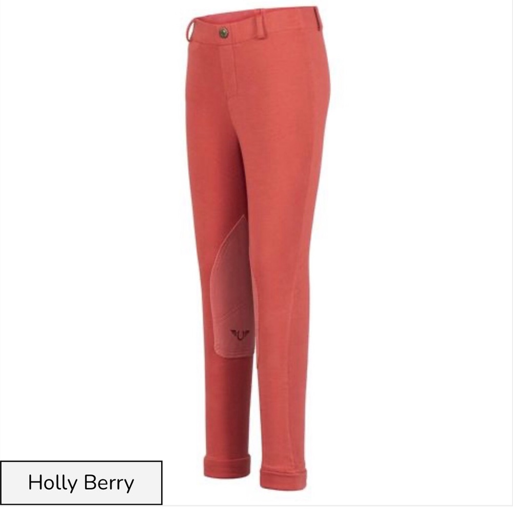 EQUESTRIAN TuffRider Childs Lowrise Jodhpurs Holly Berry size 14‎ NWT